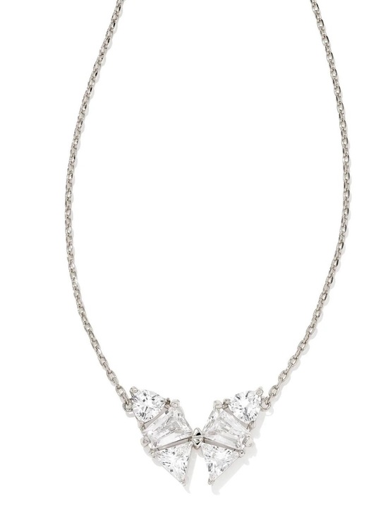 Kendra Scott Jewelry - Kendra Scott Blair Butterfly Silver Clear Crystal Necklace